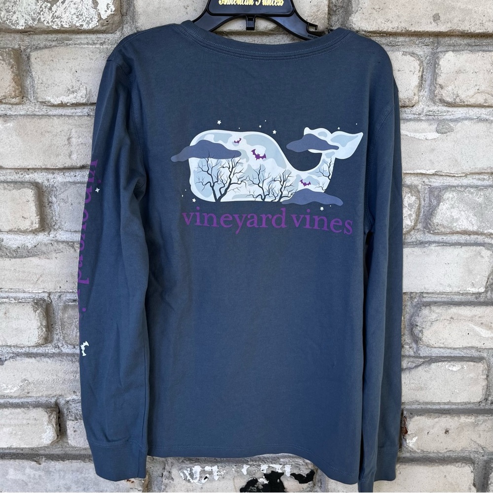 Vineyard Vines Halloween whale kid long sleeve shirt